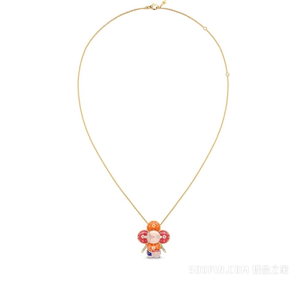 VIVIENNE RAINBOW 18K金 钻石彩色宝石项链