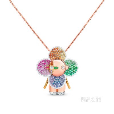 VIVIENNE RAINBOW 18K金 钻石彩色宝石项链