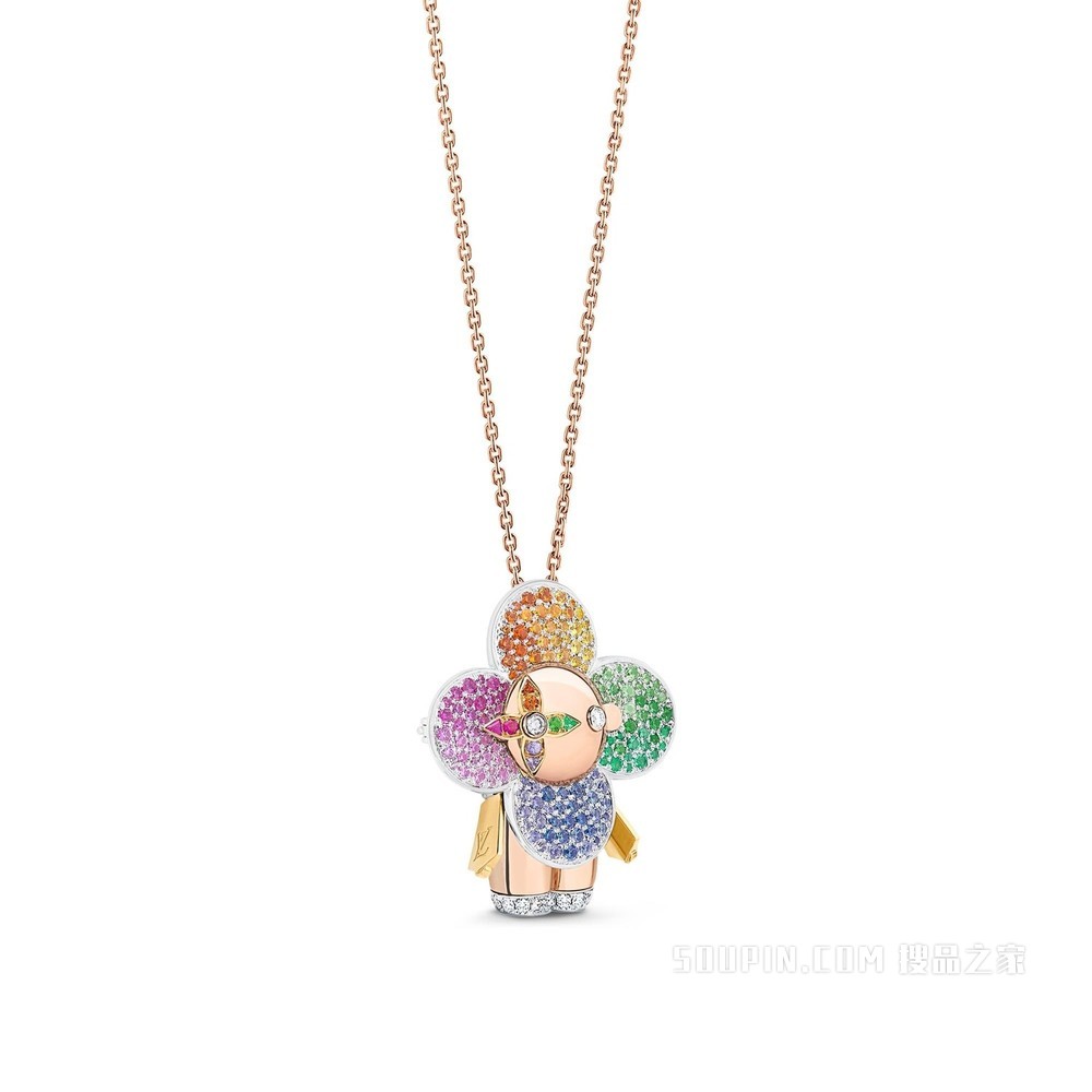 VIVIENNE RAINBOW 18K金 钻石彩色宝石项链