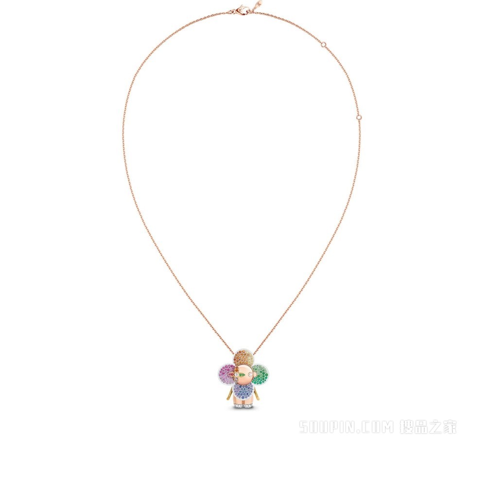 VIVIENNE RAINBOW 18K金 钻石彩色宝石项链