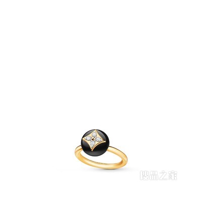 B BLOSSOM 18K 金缟玛瑙钻石戒指