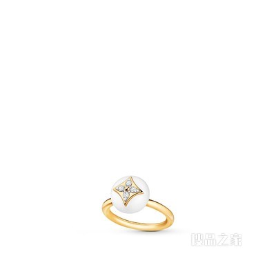 B BLOSSOM 18K 金玛瑙钻石戒指