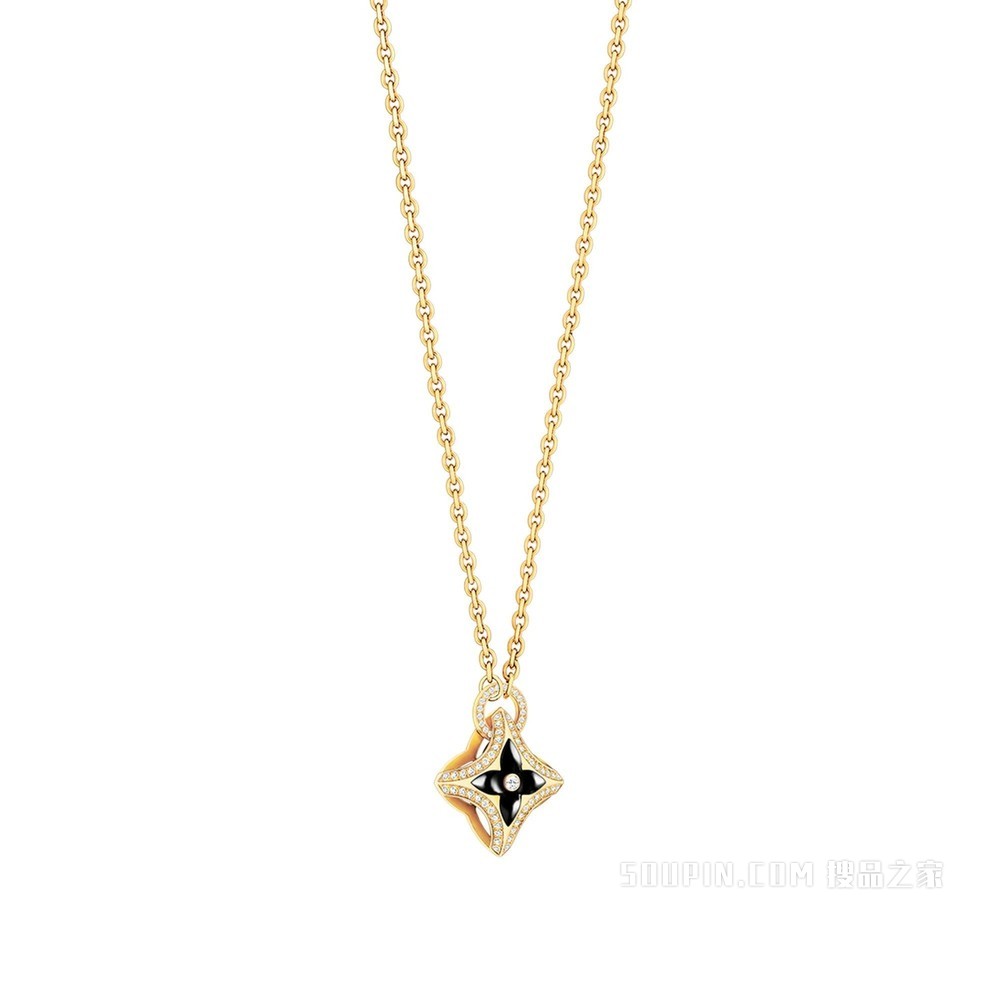 EVER BLOSSOM 18K 金缟玛瑙钻石项链