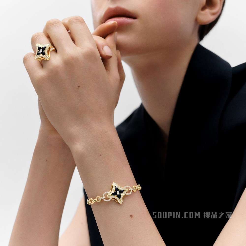 EVER BLOSSOM 18K 金缟玛瑙钻石戒指