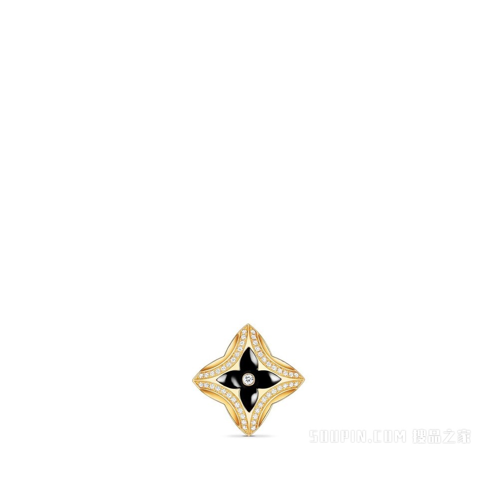 EVER BLOSSOM 18K 金缟玛瑙钻石戒指