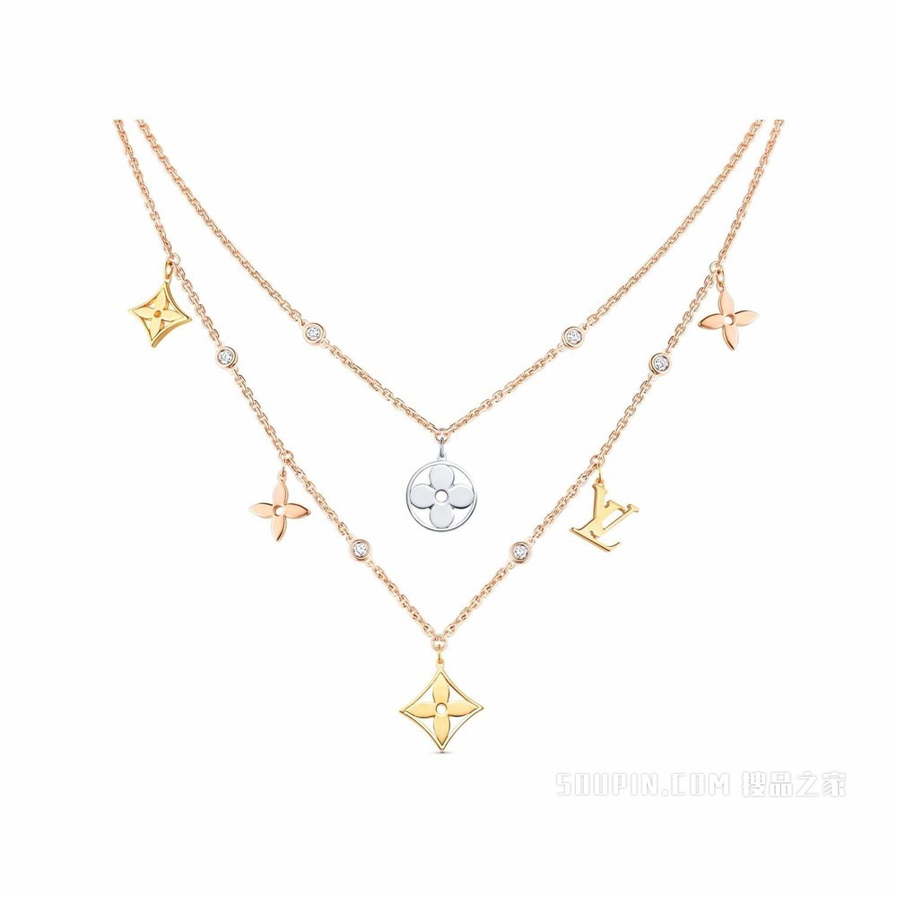Idylle Blossom Charms 18K金钻石项链