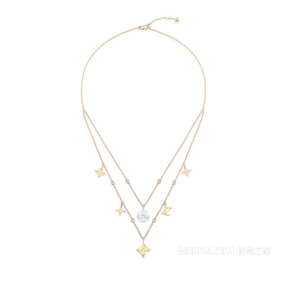 Idylle Blossom Charms 18K金钻石项链