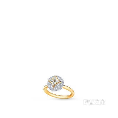 B BLOSSOM 18K 金密镶钻石戒指