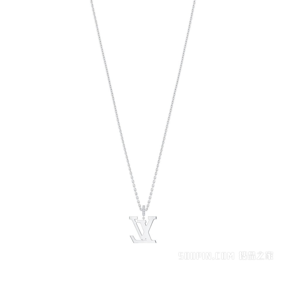 LV Idylle Blossom 大号吊坠项链，白金与钻石