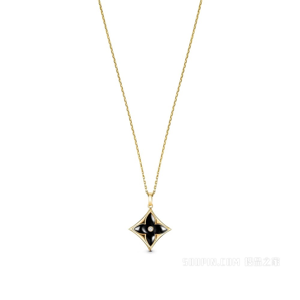 COLOR BLOSSOM XL 18K 金缟玛瑙钻石项链