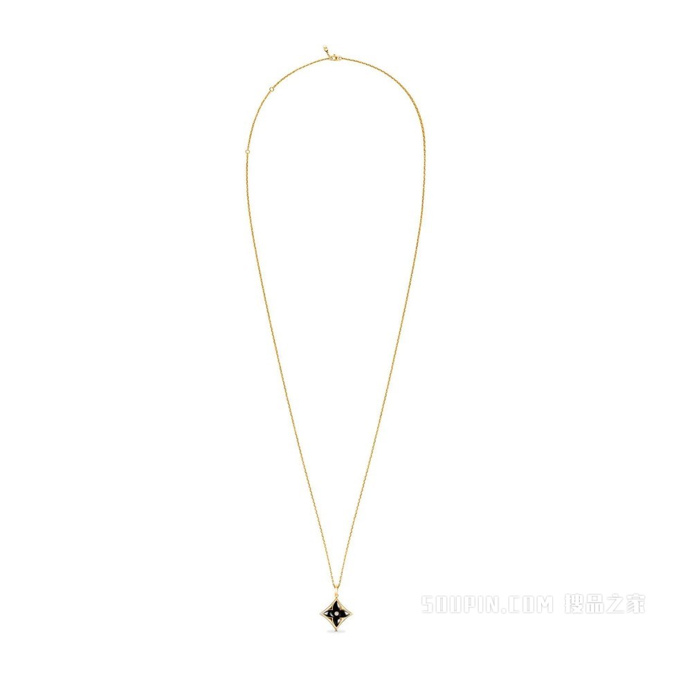 COLOR BLOSSOM XL 18K 金缟玛瑙钻石项链