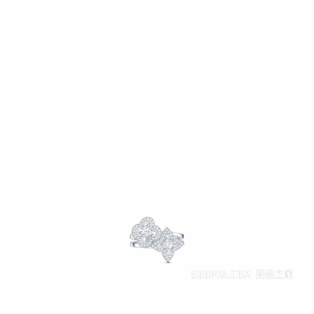 LES ARDENTES 戒指，白金镶钻