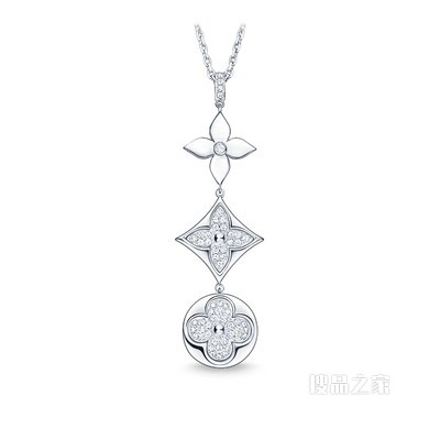 DIAMOND BLOSSOM LARIAT 项链，白金镶钻