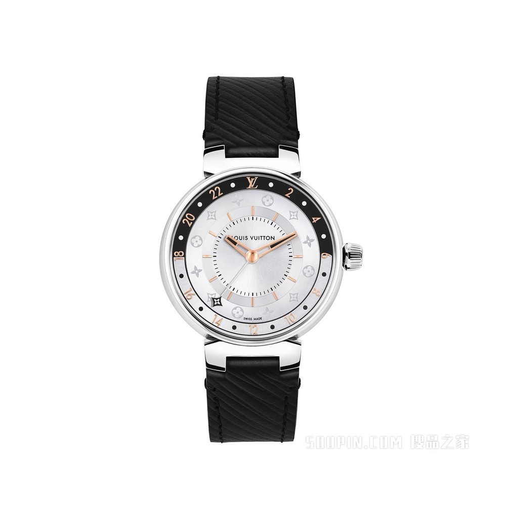 TAMBOUR MOON DUAL TIME BLACK & WHITE 腕表，35 毫米