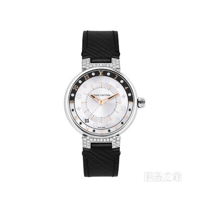 TAMBOUR MOON DUAL TIME BLACK & WHITE 钻石腕表，35 毫米