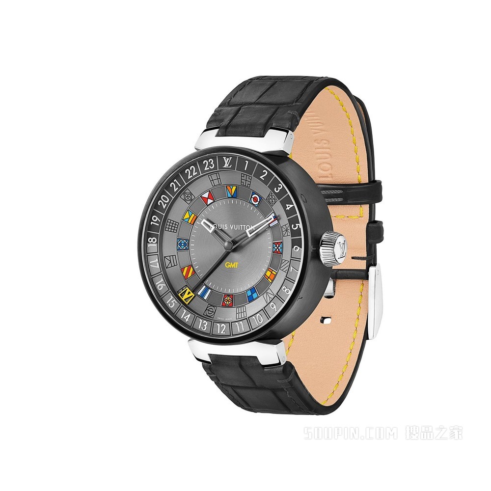 TAMBOUR MOON DUAL TIME GRAPHITE 腕表，44 毫米