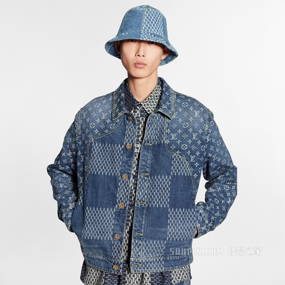 GIANT DAMIER WAVES MONOGRAM 牛仔夹克