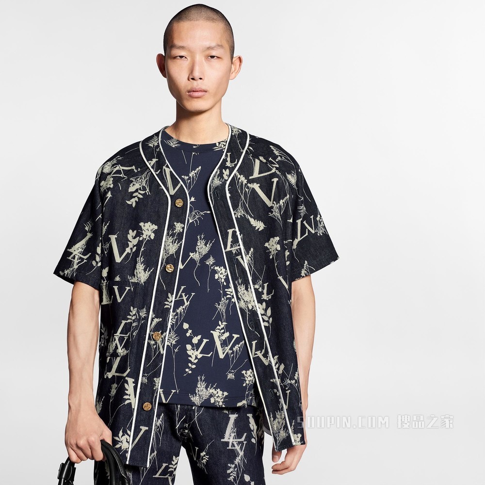 LV LEAF 丹宁棒球衬衫