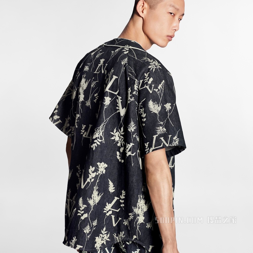 LV LEAF 丹宁棒球衬衫