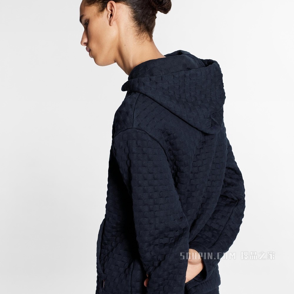 Damier 拉链连帽衫