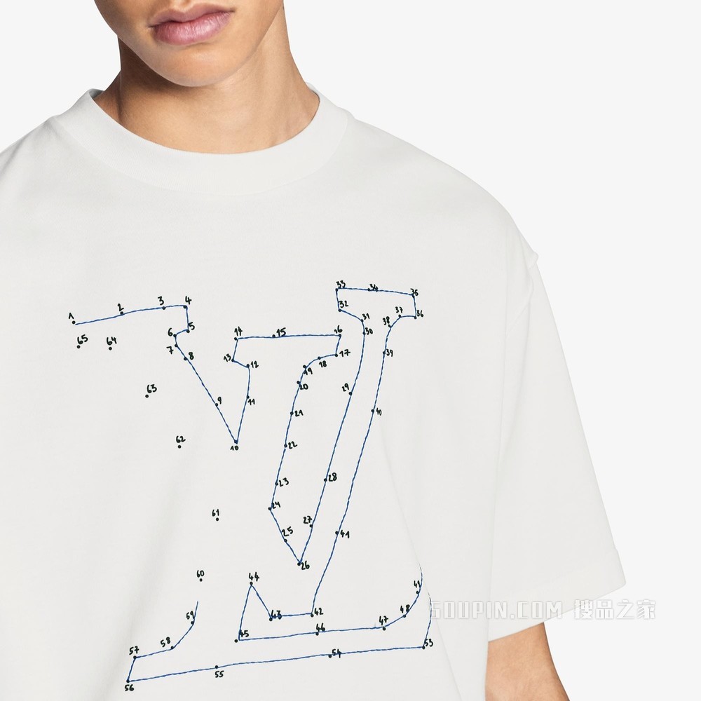 LV Stitch 印花和刺绣 T 恤