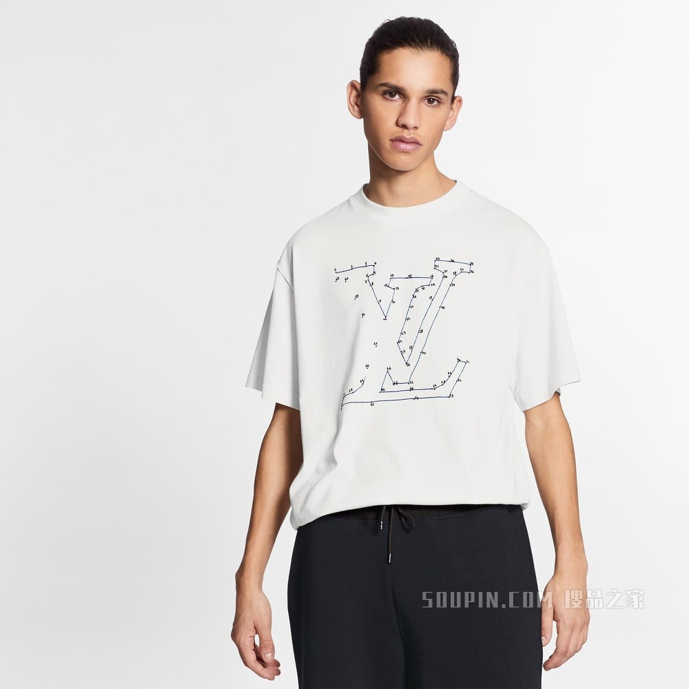 LV Stitch 印花和刺绣 T 恤