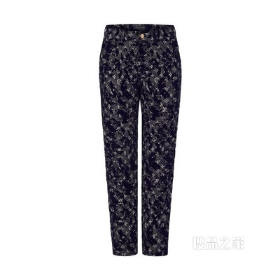 MONOGRAM SEASONAL 植绒印花修身牛仔裤