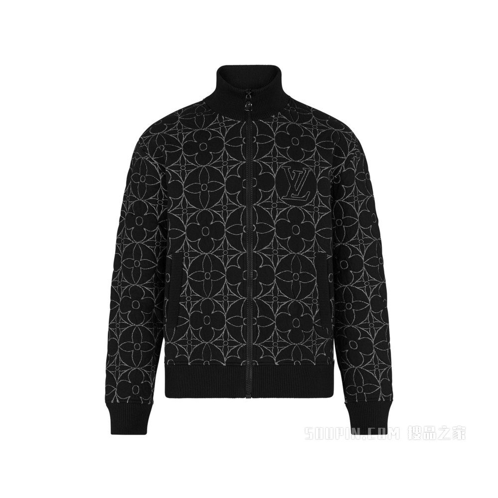 MONOGRAM 花卉拉链束腰夹克