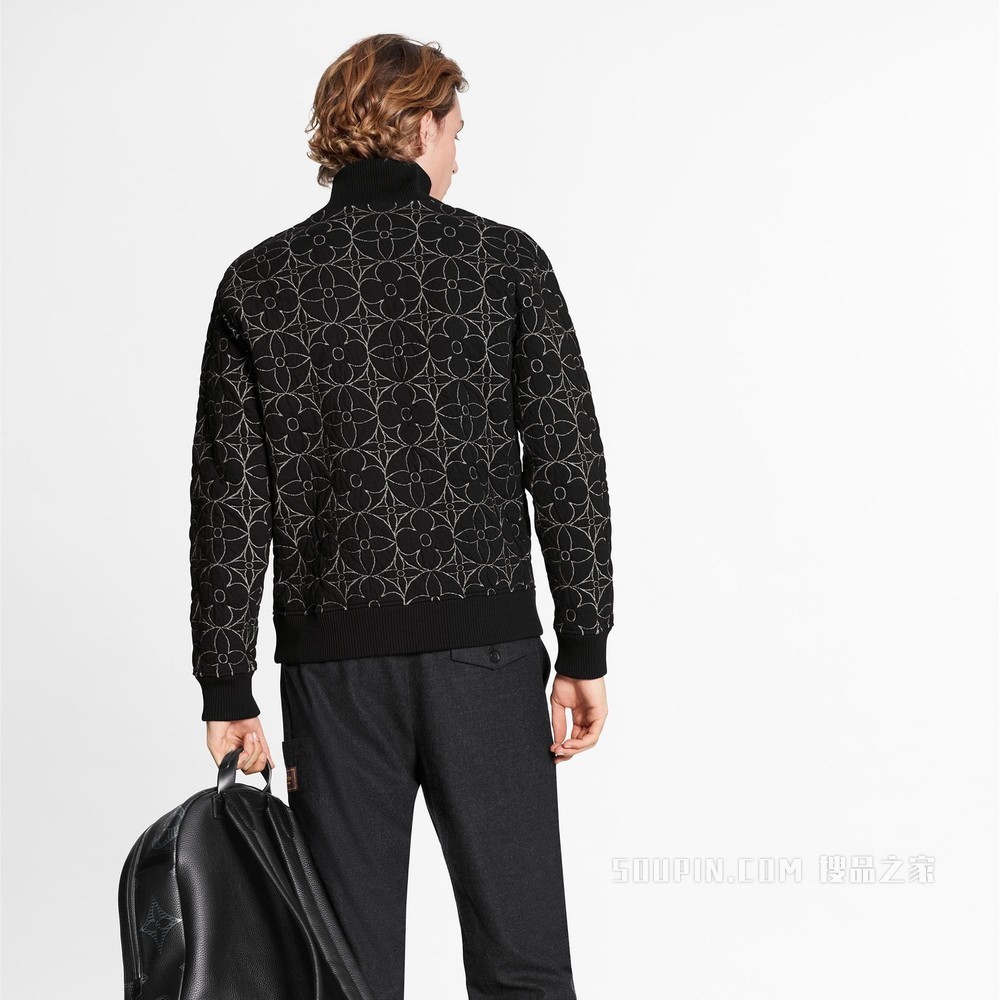 MONOGRAM 花卉拉链束腰夹克