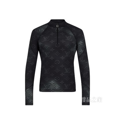 科技印花半拉链长袖上衣