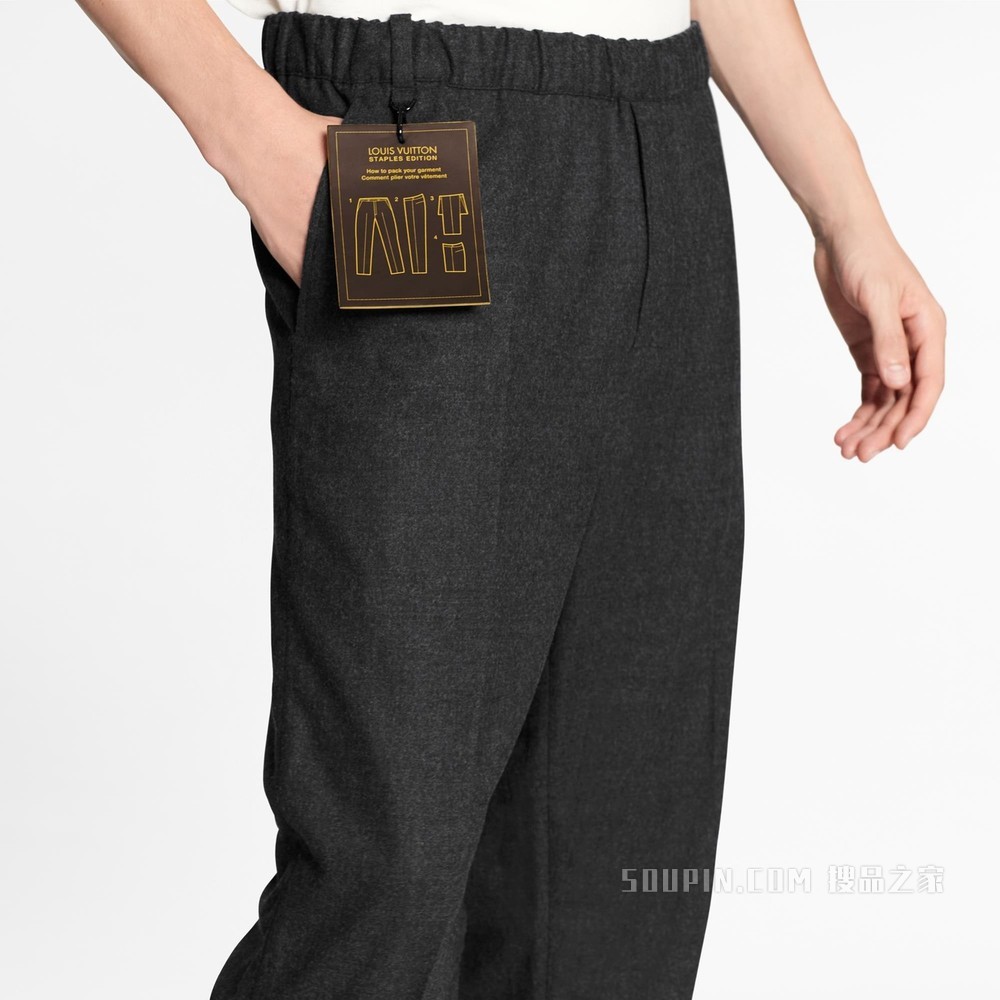 LVSE 法兰绒束绳长裤