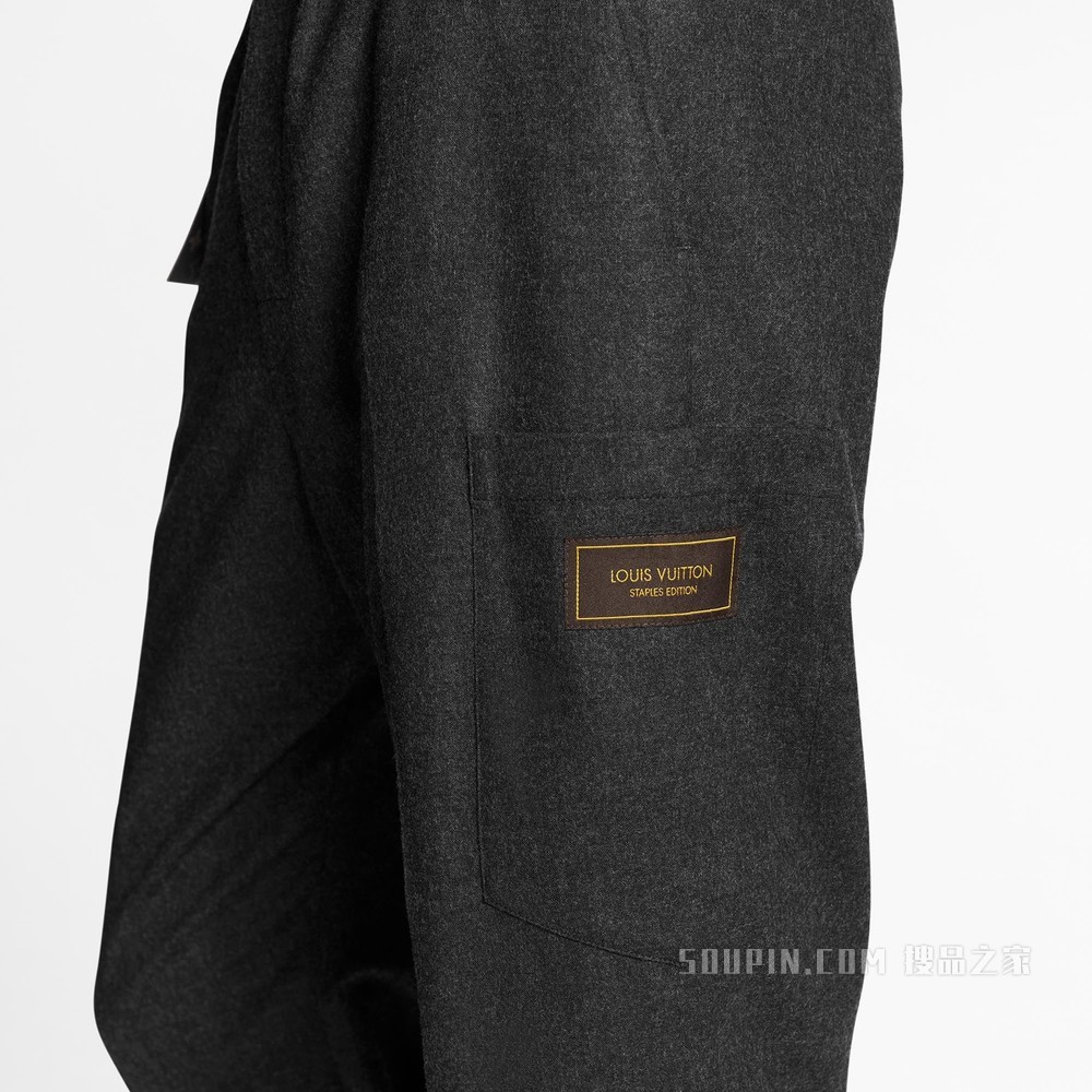 LVSE 法兰绒束绳长裤