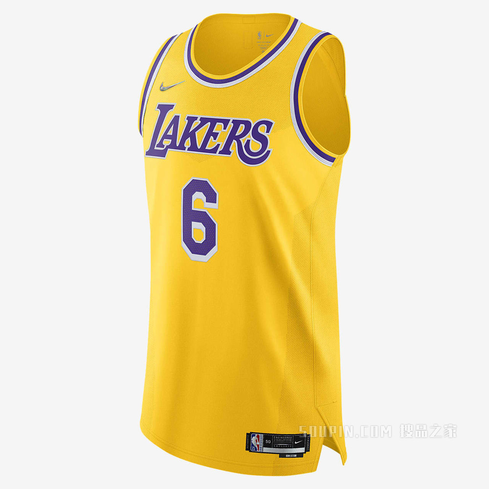 洛杉矶湖人队 Icon Edition Nike Dri-FIT ADV NBA Authentic Jersey 男子球衣