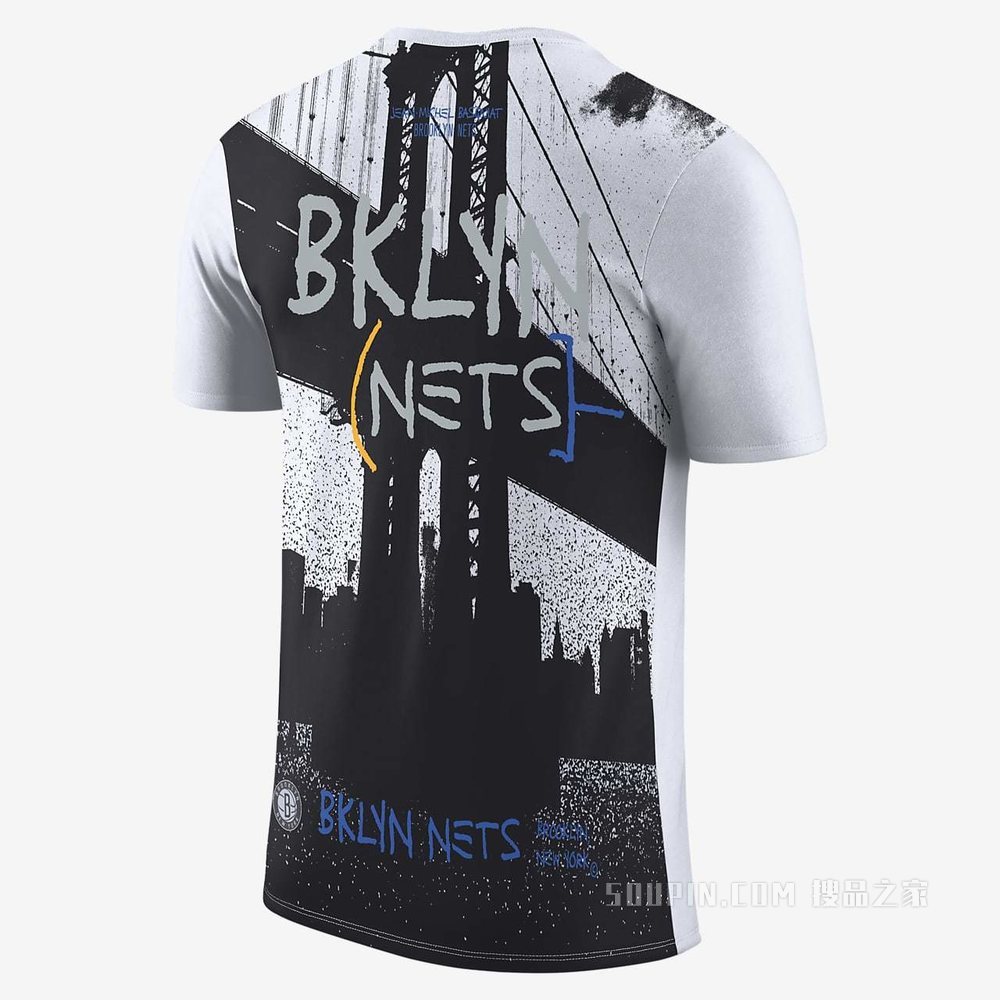 布鲁克林篮网队 Courtside City Edition Nike NBA 男子T恤