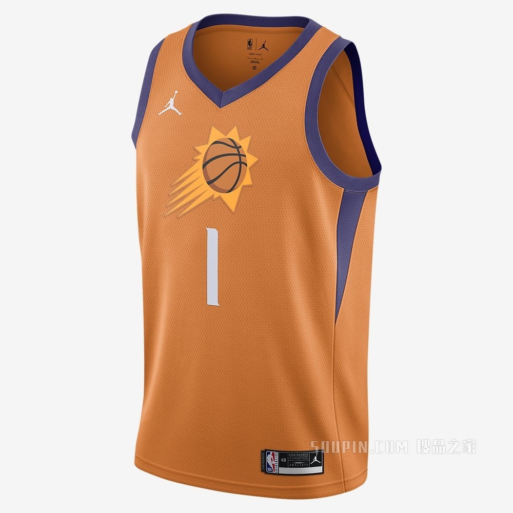 2020 赛季菲尼克斯太阳队 (Devin Booker) Statement Edition Jordan NBA Swingman Jersey 男子球衣