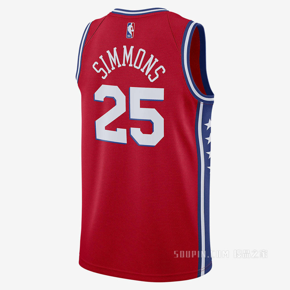 2020 赛季费城 76 人队 (Ben Simmons) Statement Edition Jordan NBA Swingman Jersey 男子球衣