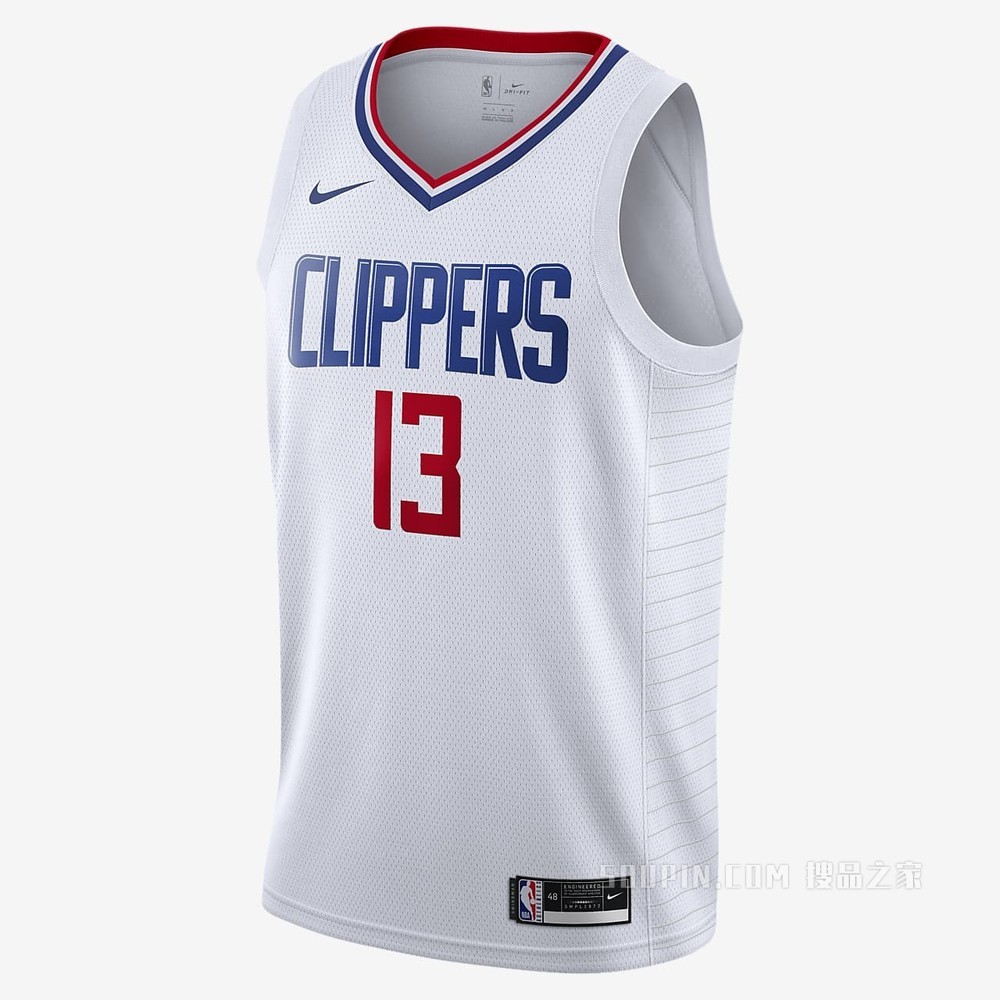 2020 赛季洛杉矶快船队 (Paul George) Association Edition Nike NBA Swingman Jersey 男子球衣