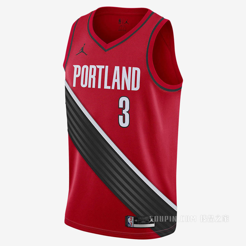   2020 赛季波特兰开拓者队 (C.J.McCollum) Statement Edition Jordan NBA Swingman Jersey 男子球衣