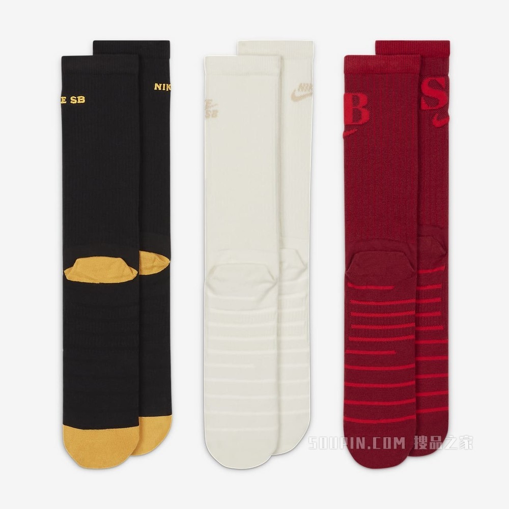 Nike SB Everyday Max Lightweight Crew 滑板运动袜（3 双）