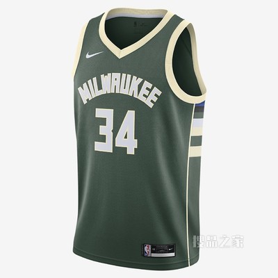 2020 赛季密尔沃基雄鹿队 (Giannis Antetokounmpo) Icon Edition Nike NBA Swingman Jersey 男子球衣