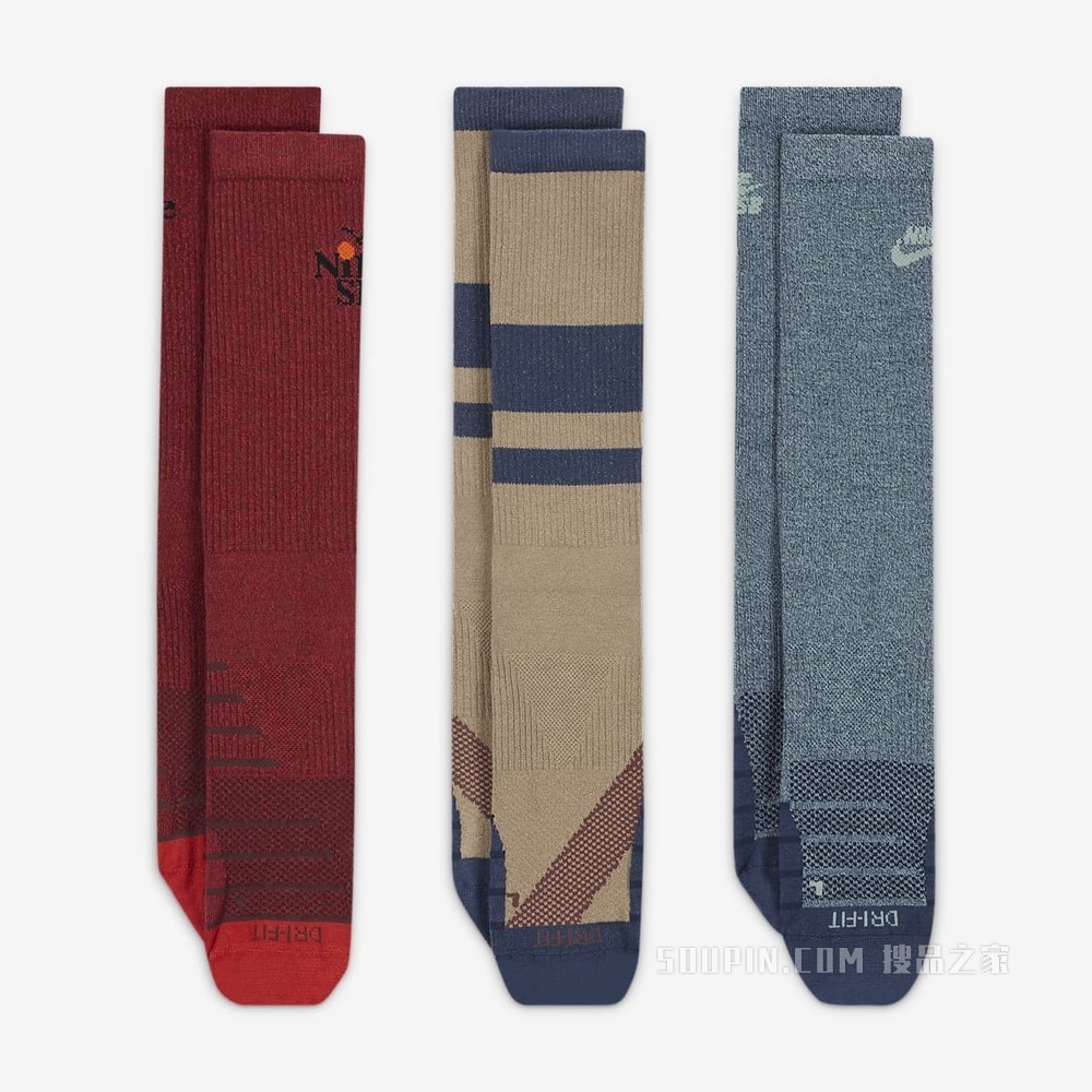 Nike SB Everyday Max Lightweight Crew 滑板运动袜（3 双）