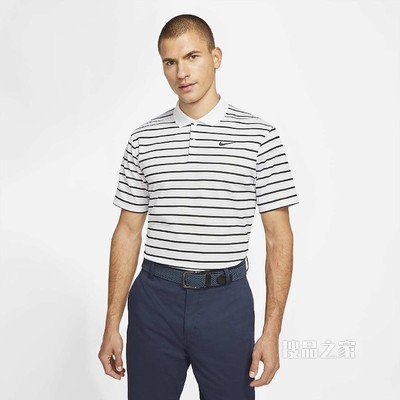 Nike Dri-FIT Victory 男子条纹高尔夫翻领T恤