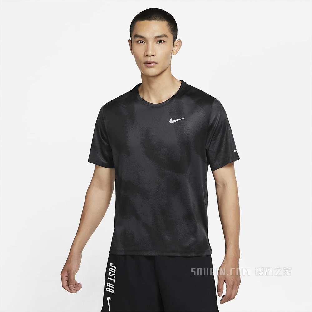 Nike Dri-FIT Miler Wild Run 男子短袖印花跑步上衣