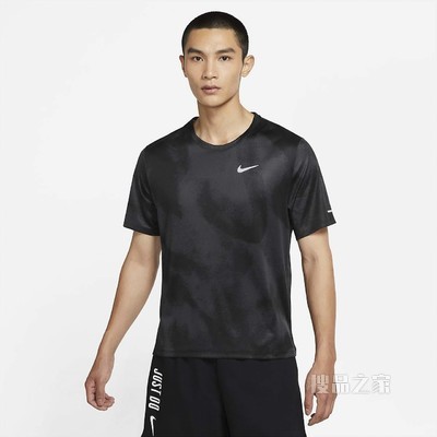 Nike Dri-FIT Miler Wild Run 男子短袖印花跑步上衣