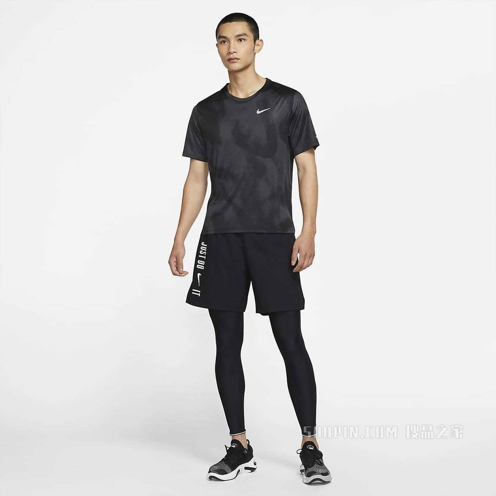 Nike Dri-FIT Miler Wild Run 男子短袖印花跑步上衣