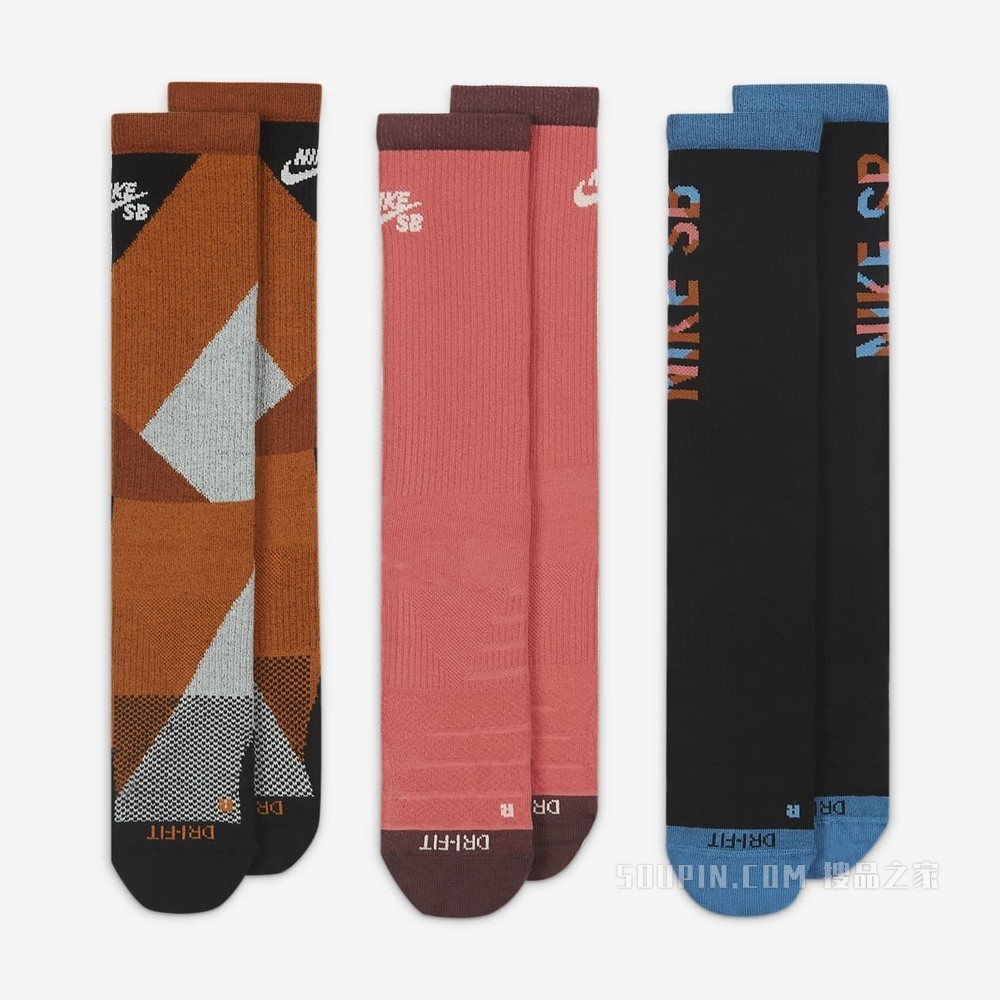 Nike SB Everyday Max Lightweight Crew 滑板运动袜（3 双）