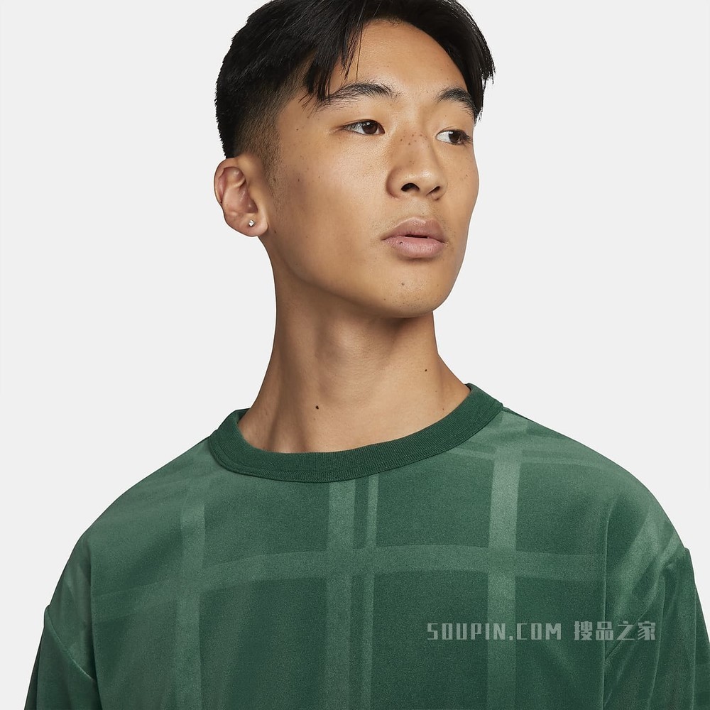 Nike SB 男子格纹滑板圆领上衣