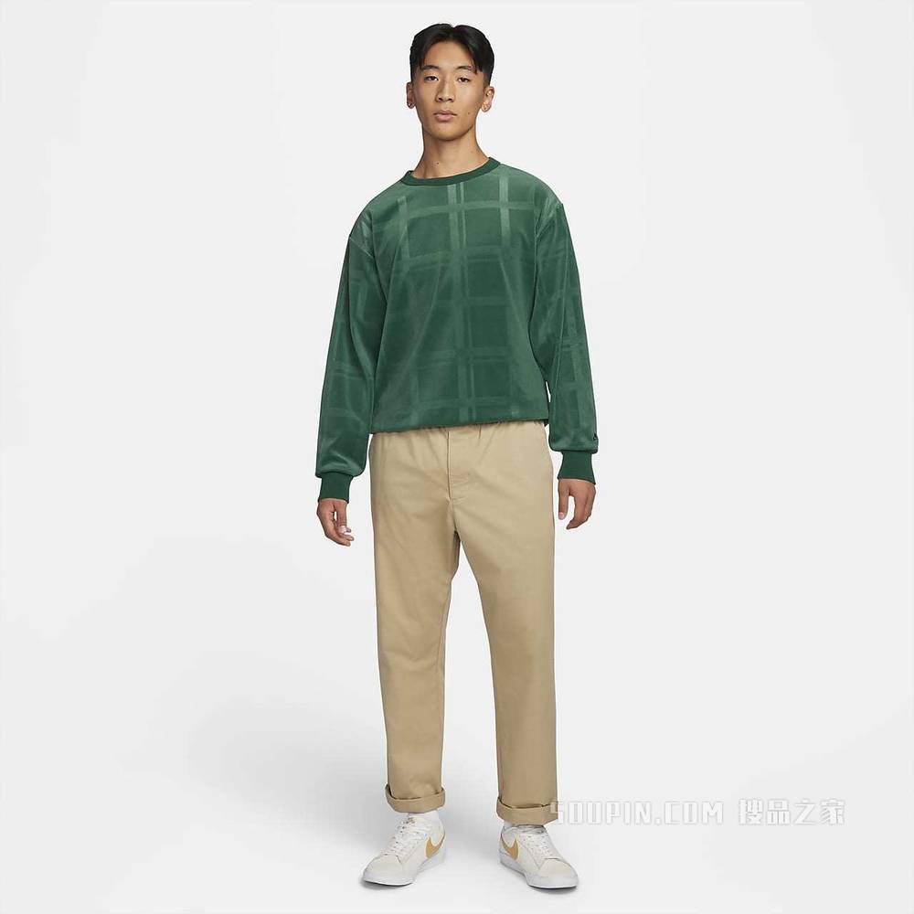 Nike SB 男子格纹滑板圆领上衣