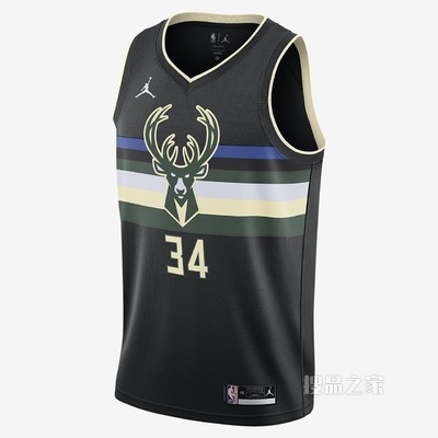 2020 赛季密尔沃基雄鹿队 (Giannis Antetokounmpo) Statement Edition Jordan NBA Swingman Jersey 男子球衣