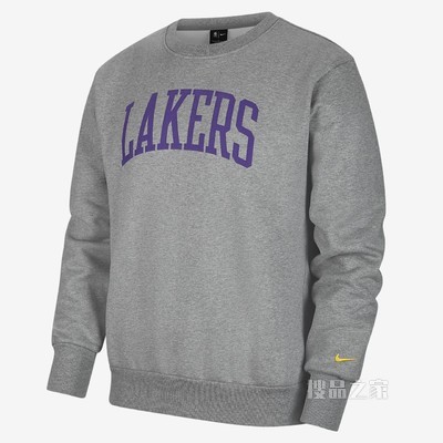 洛杉矶湖人队 Courtside Heritage Nike NBA 男子起绒圆领运动衫